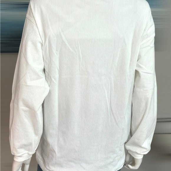 White corded sequin soldier holiday top S M L XL 2XL - Picture 6 of 9